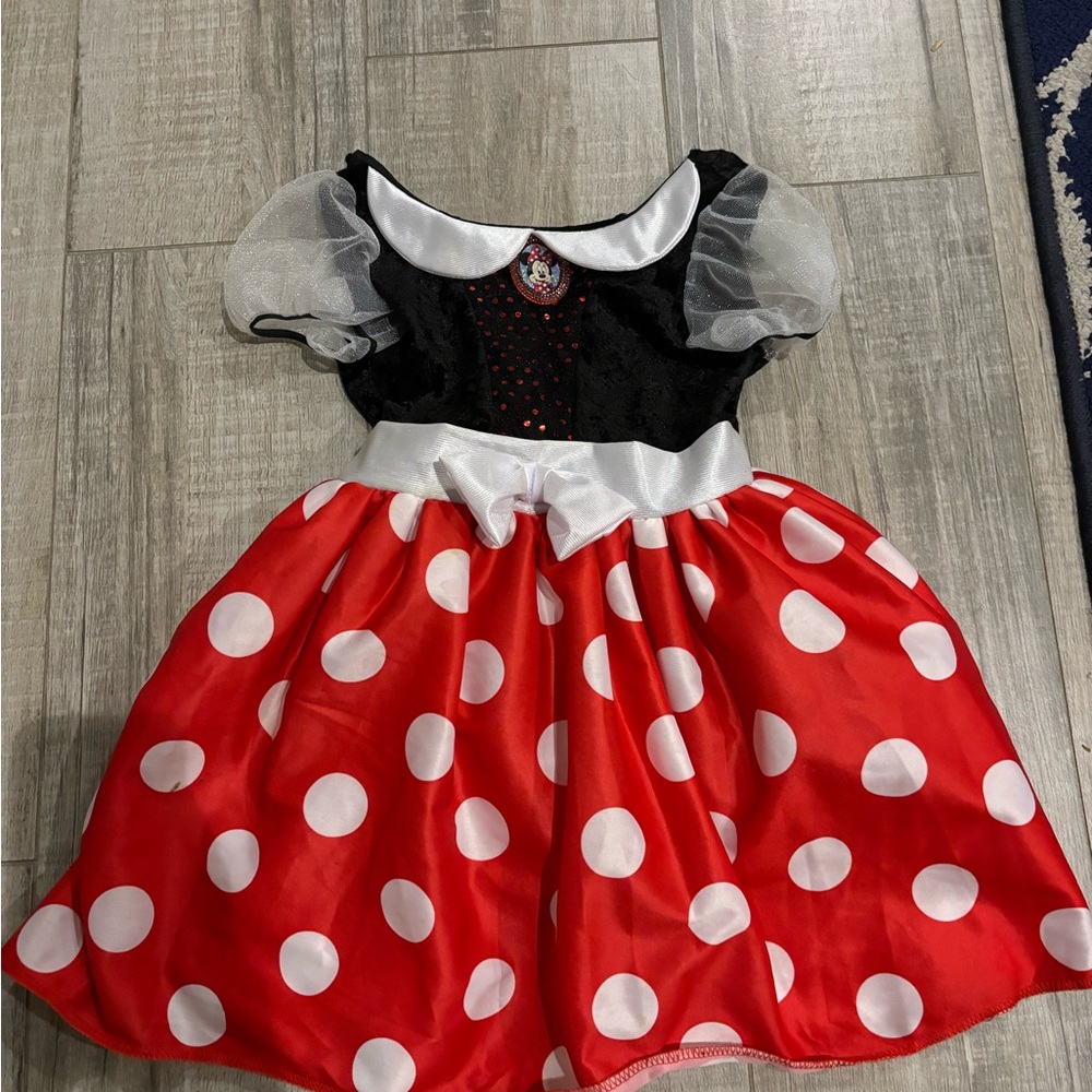 Minnie Mouse costume (Size 4-6x) and Minnie Mouse shoes size 12